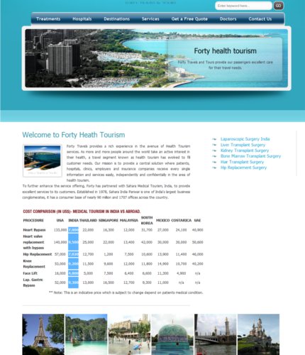 website designing forty health tourism