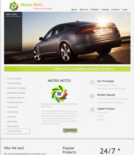 website design matrix moto